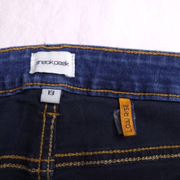 Sneak Peek Womens Skinny Jeans 13 Dark Wash Low Rise Ankle Stretch Juniors - Picture 7 of 8